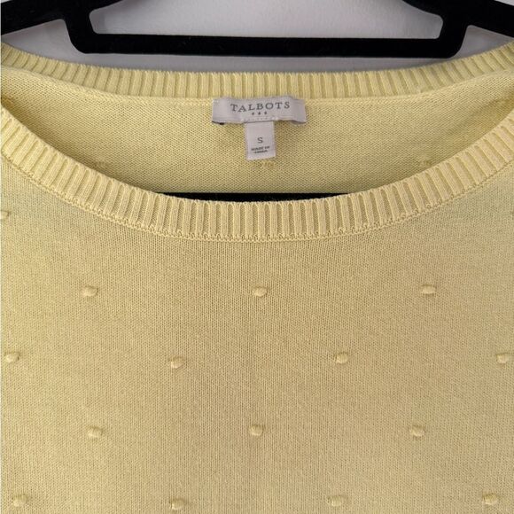 Talbots 100% Cotton Yellow Knit Sweater Size Small - Picture 2 of 7